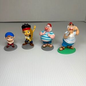 Lot 4 Disney Jake And The Neverland Pirates Figures Toy CakeToppers Jake, Smee